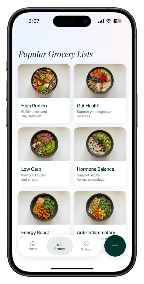 BadHealth popular healthy grocery lists feature